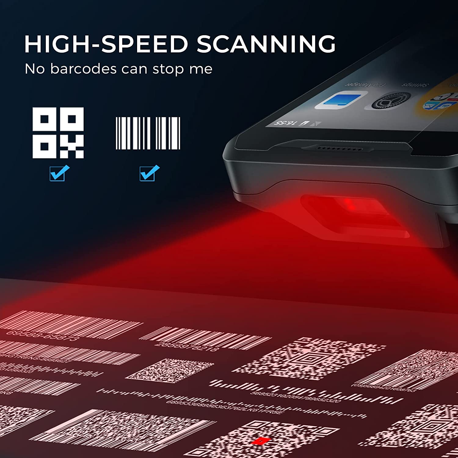 Barcode Scanner 2D - เครื่องอ่านบาร์โค้ดแบบพกพา Android 9 4G รุ่น PDA917