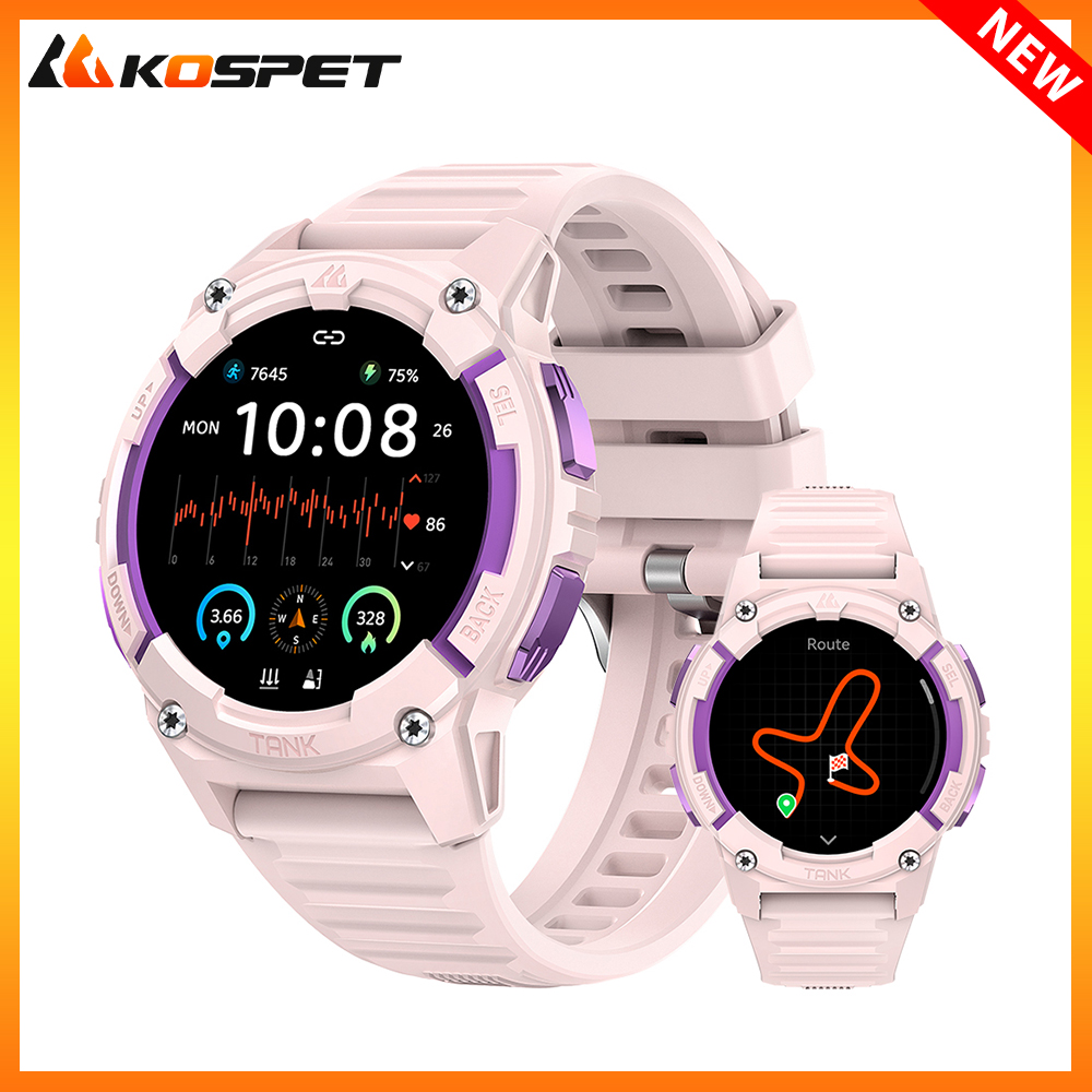 Digital Timer Countdown - KOSPET TANK S2 GPS สมาร์ทนาฬิกาผู้หญิงเครื่องวัดระยะสูงเข็มทิศบารอมิเตอร์บลูทูธ AMOLED