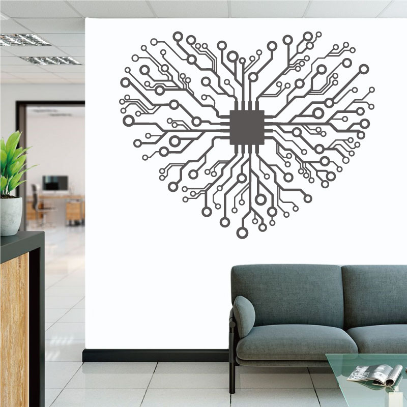 Office Tech Company - Love Chip Tech บริษัทสํานักงานไวนิล Wall Decal