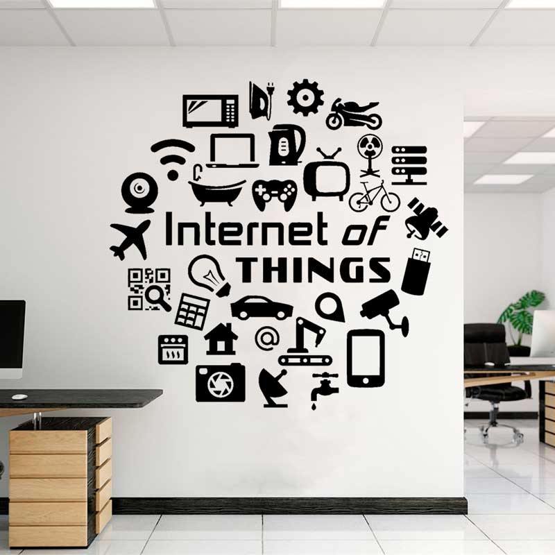 Office Tech Company - Tech สติ๊กเกอร์ติดผนังไวนิล Internet of Things High