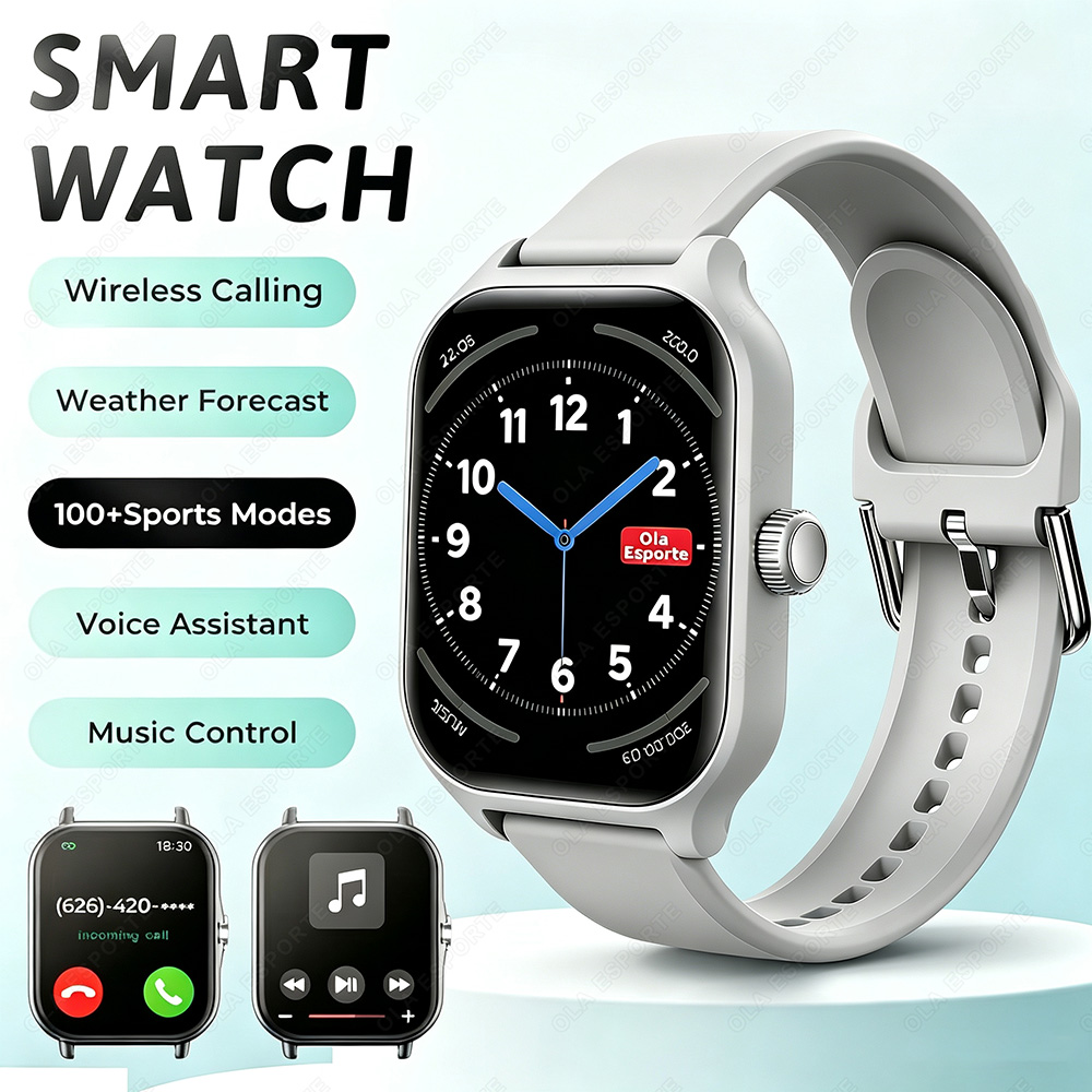 Digital Timer Countdown - สมาร์ทวอทช์พลัส สำหรับผู้ชายและผู้หญิง หน้าจอสัมผัสเต็มรูปแบบ นาฬิกาออกกำลังกาย รองรับการโทรผ่านบลูทูธ ใช้งานร่วมกับโทรศัพท์แอนดรอยด์