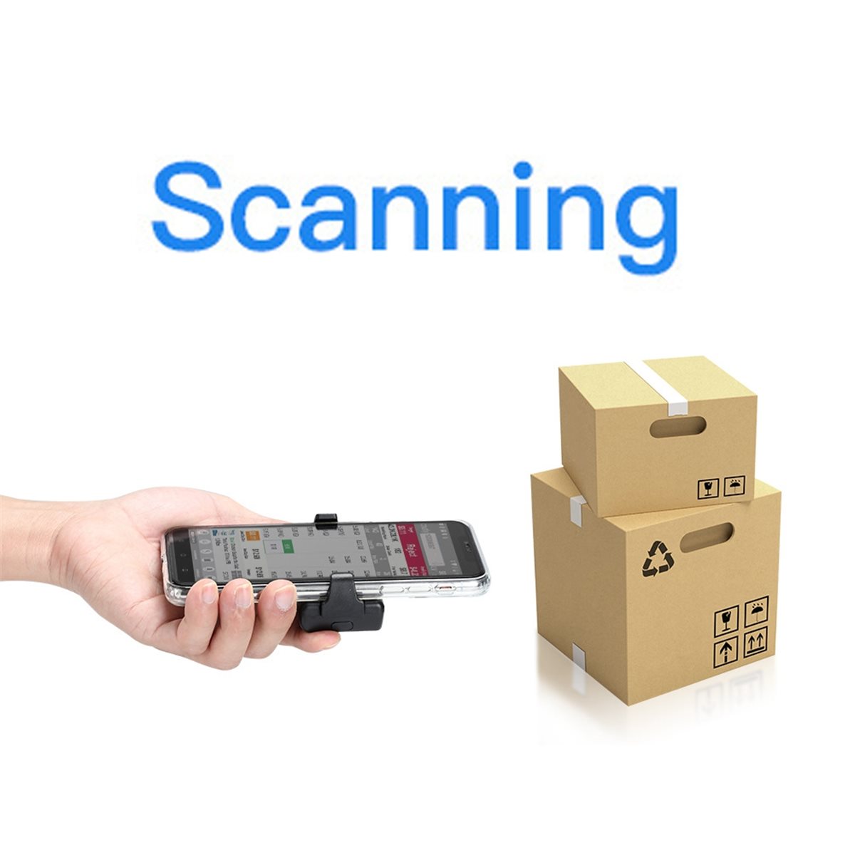 Barcode Scanner 2D - เครื่องสแกนบาร์โค้ดบลูทูธ 2D รุ่น B21B แบบไร้สาย พร้อมคลิปหนีบด้านหลังสำหรับโทรศัพท์