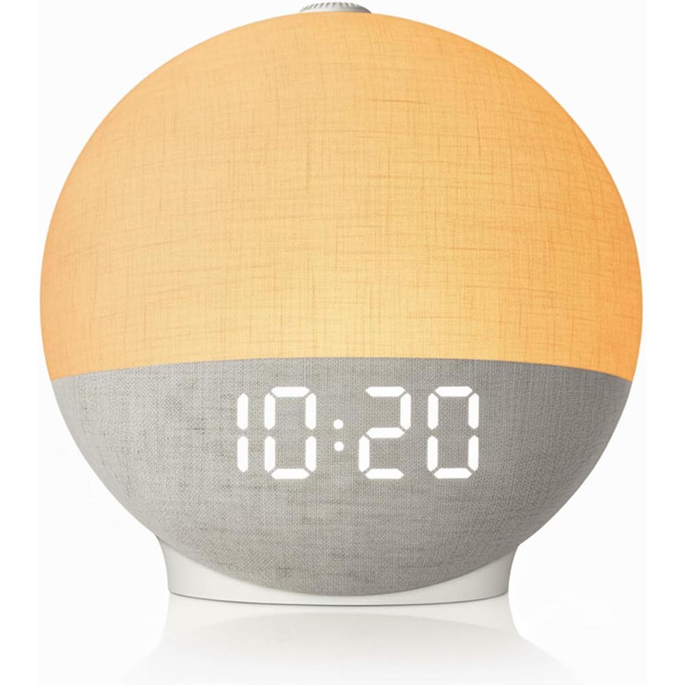 Digital Timer Countdown - นาฬิกาปลุกแสงอาทิตย์จำลอง พร้อมเครื่องเสียงไวท์นอยซ์ ลำโพงบลูทูธ ไฟกลางคืนเปลี่ยนสีได้ เหมาะสำหรับห้องนอน ของขวัญสุดพิเศษ